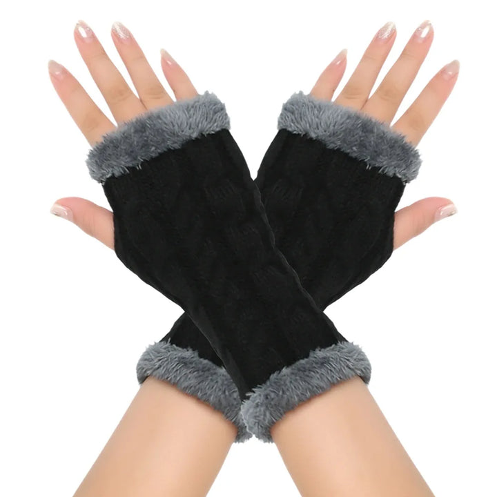 Unisex Knit Fingerless Wrist-Warmer Gloves — 1 Pair, 18 × 9 cm