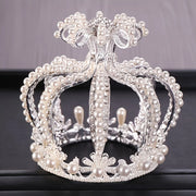 Baroque Round Crown Tiara Headband For Women Party Cake Brithday Bridal Wedding Hair Accessories Jewelry Crown Tiara Gift