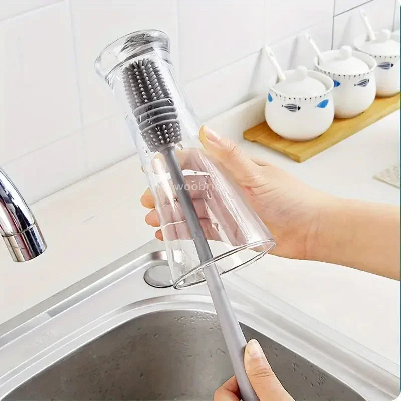 Long-Handle Silicone Bottle Cleaning Brush — Selected 1-, 2-, 3-, 5- or 10-Piece Pack