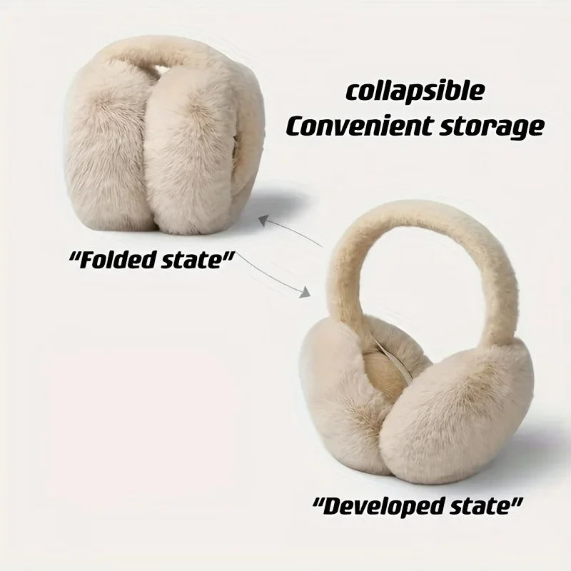 Women's Foldable Polyester Winter Earmuffs — 1 Pair