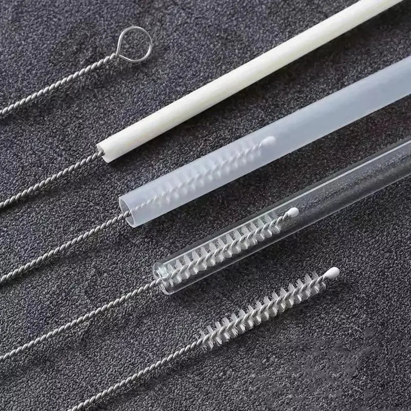 Nylon Straw-Cleaning Brushes with Steel Handles — Selected Pack or Set