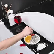 Extendable Plastic Bathtub Tray — 55.6–78.8 cm, Black or White