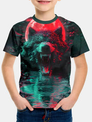 Wolf Print Kids Short-Sleeve T-Shirt