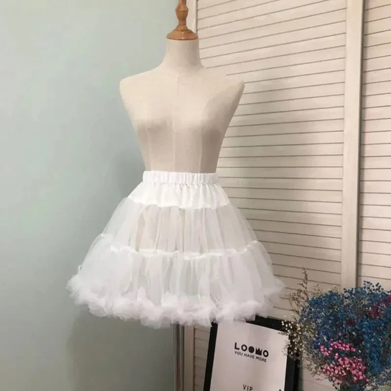 Women Skirts Elastic Pettiskirts Ballet Dance Underskirts for Halloween Costume Mini Tutu Skirt Short Petticoat