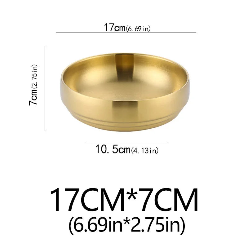 Double-Wall Stainless Steel Bowl — 17–25 cm, Selected Finish