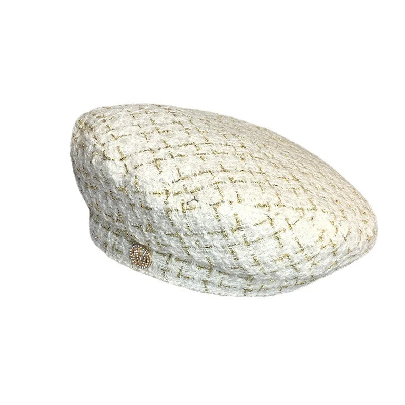 Panama Women's Belle Octagonal Painter Hat Fashion Outdoor Geometric Checker Spring and Autumn Season K219 Cap