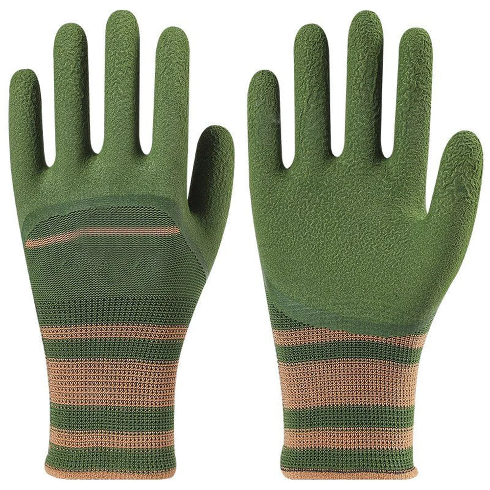 Green Knit Gardening Gloves — Selected 1-, 2- or 5-Pair Pack