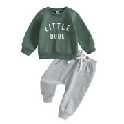 Citgeett Autumn Toddler Boys Fall Outfits Letter Print Long Sleeve Sweatshirts and Pants Spring Clothes Set