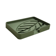 Leaf-Pattern Silicone Soap Dish — 12.5 × 8 cm, 1 Piece