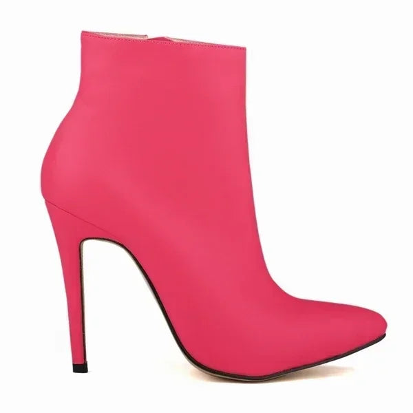 Faux Fur Stiletto Ankle Boots