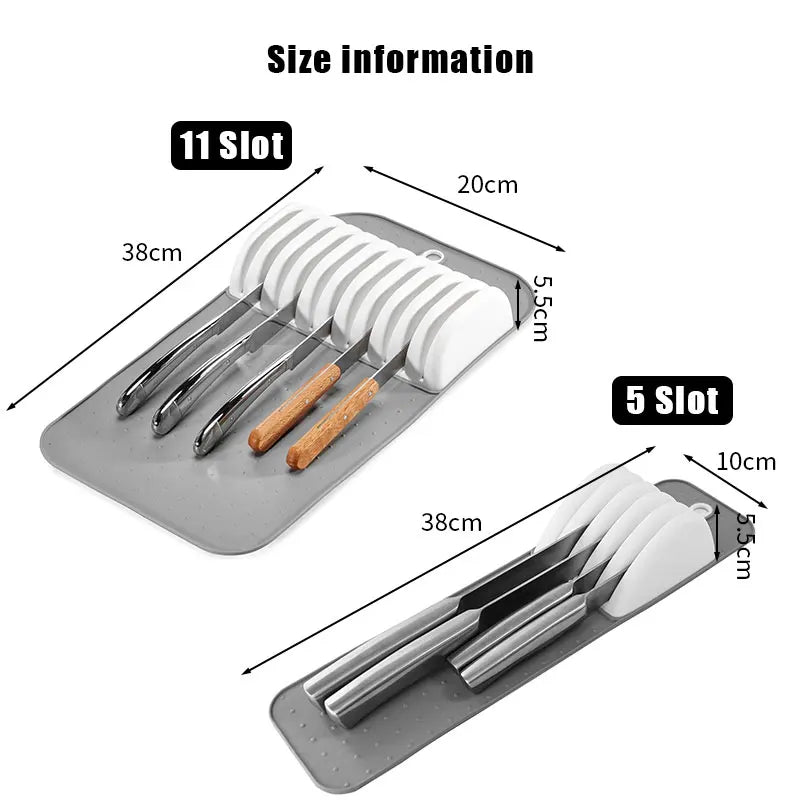 PP In-Drawer Knife Organizer — 5 or 11 Slots, 1 Piece