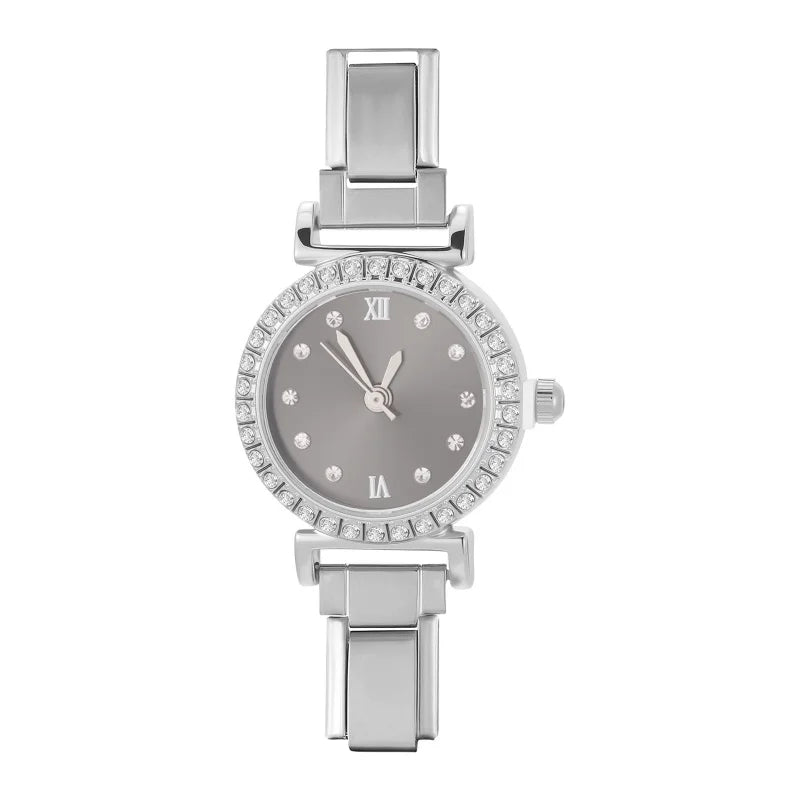 Fashion Luxury DIY 9MM Charm Stainless Steel Shiny Round Square Watch Bracelet Bangle High Quality Y2K Watch Head Christmas Gift