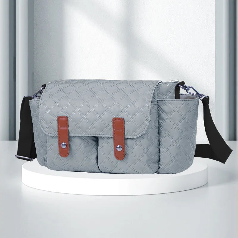 Large Capacity Stroller Storage Bag Convertible Shoulder Bag Crossbody Diaper Bags for Moms Baby Carriage Hanging Bag Accessory