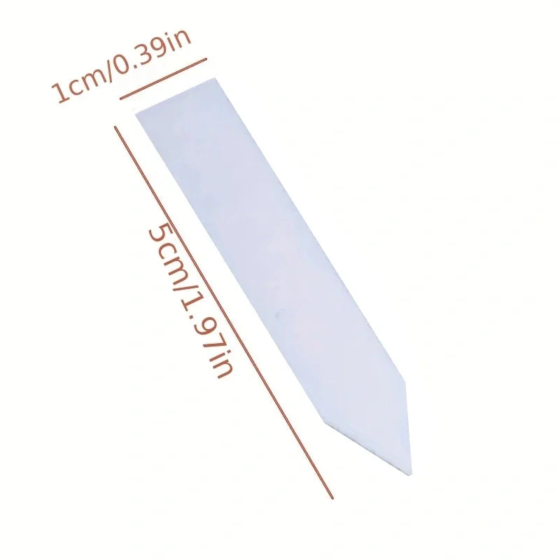 White Plastic Plant Labels — 100 Pieces, 5 × 1 cm