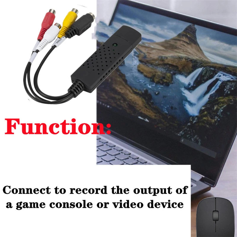 USB2.0 Audio Video Capture Card TV Tuner VHS To DVD Video Capture Converter Analog For Win7/8/XP/Vista with USB Cable PC Adapter