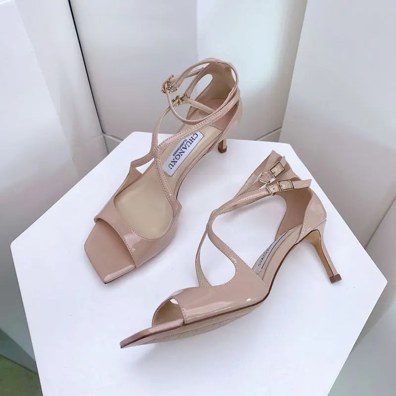 Sequined Gladiator Heel Sandals