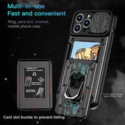 Luxury Shockproof Case For iPhone 17 16 15 14 13 Pro Max 12 11 XR X 8 7 Plus SE2/SE3 Rotation Metal Ring Stand And Card Slot