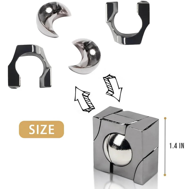 Metal Magic Baffling Puzzles Brain Teasers For Kids Adults Mind Challenge IQ Test 3PCS Set Disentanglement Educational Toys