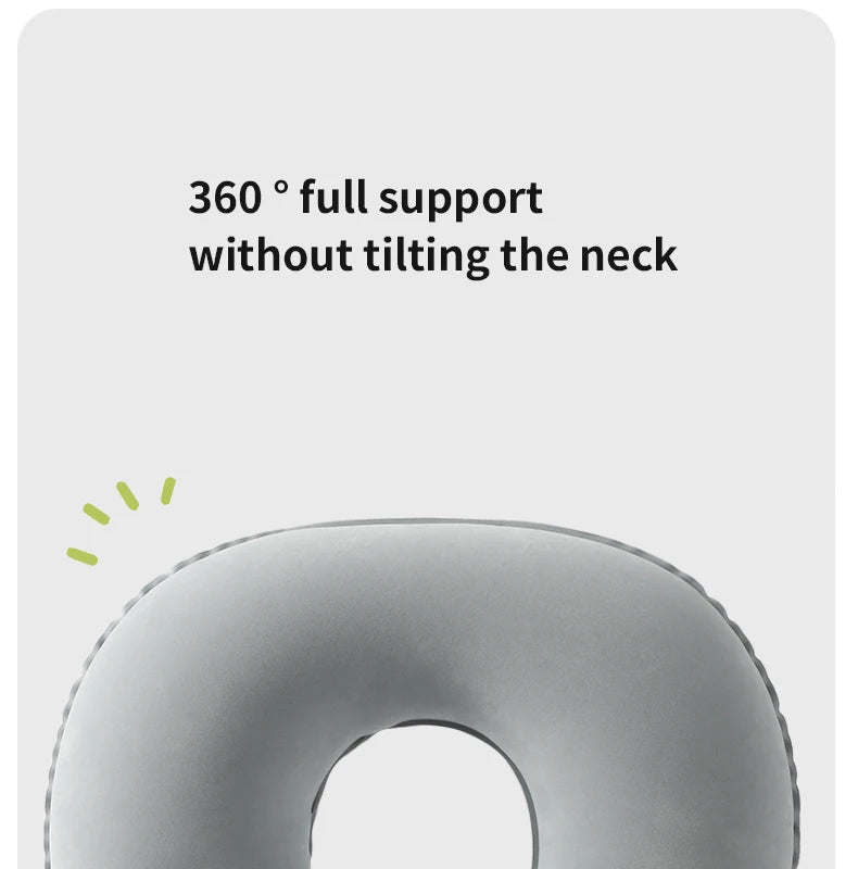 Inflatable Velvet Travel Neck Pillow