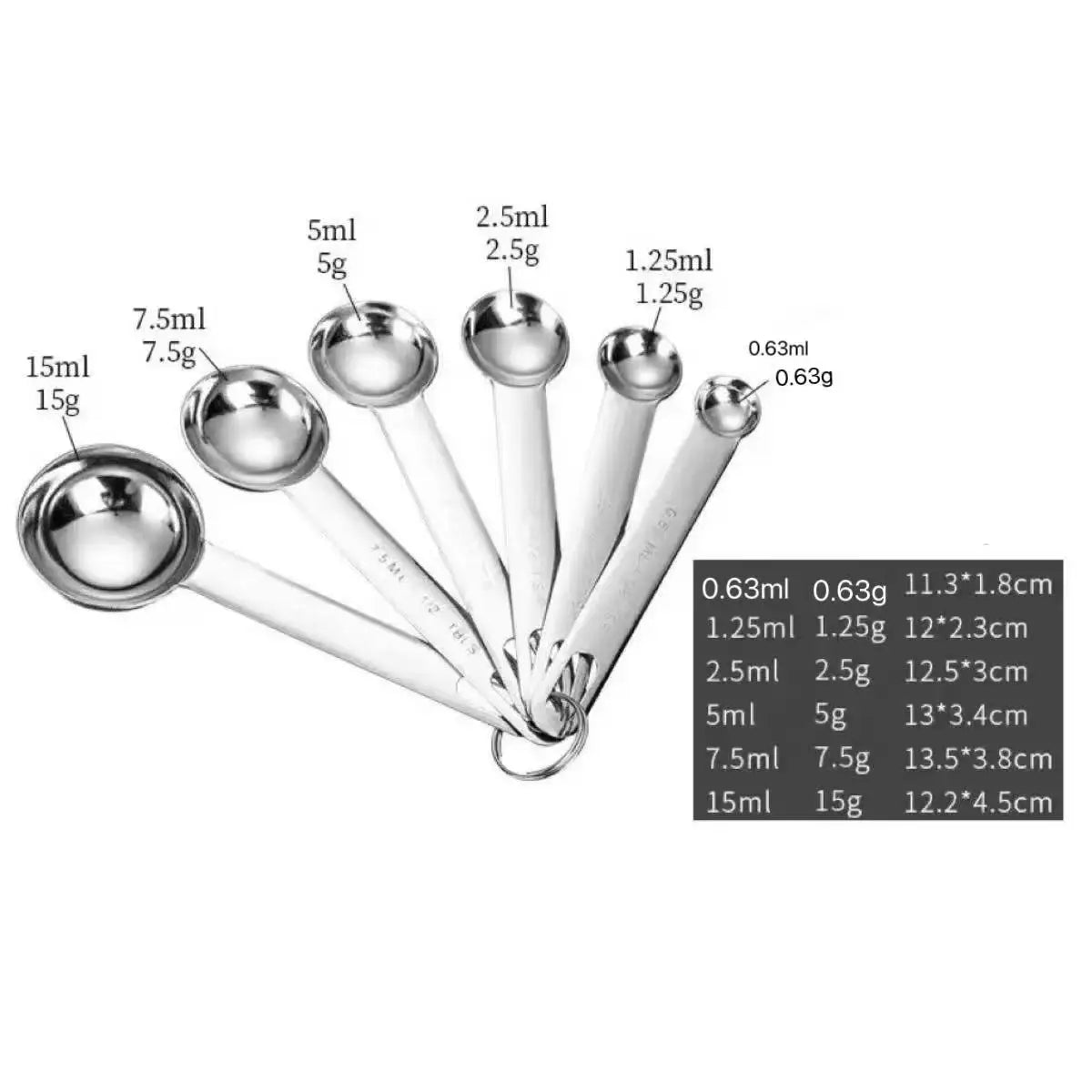 Stainless Steel Measuring Spoons — Selected 4-, 6- or 8-Piece Set