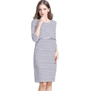 Maternity Nursing Dress Cotton Striped Summer Spring Skirt Pregnancy Dress for Pregnant Woman Dress Breastfeeding Dress
