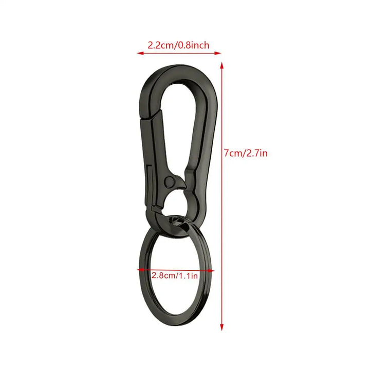 Zinc Alloy Carabiner Keychain with Split Ring — 1 Piece