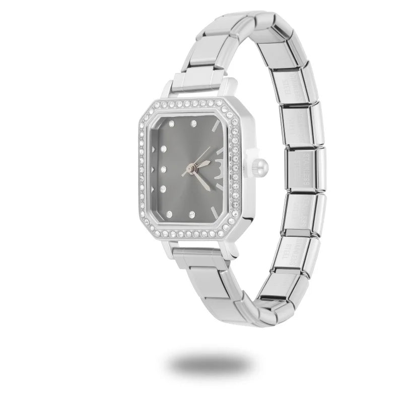 Fashion Luxury DIY 9MM Charm Stainless Steel Shiny Round Square Watch Bracelet Bangle High Quality Y2K Watch Head Christmas Gift