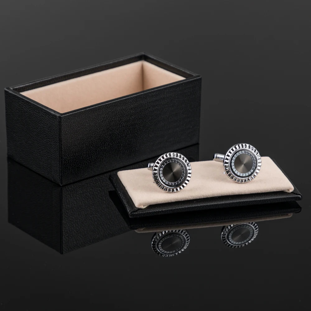 Fashion Man Clock-shaped Round Pattern Shirt Cufflinks Luxury Wedding Guests Gifts Fashion Jewelry Men Cuffs Factory Wholesale