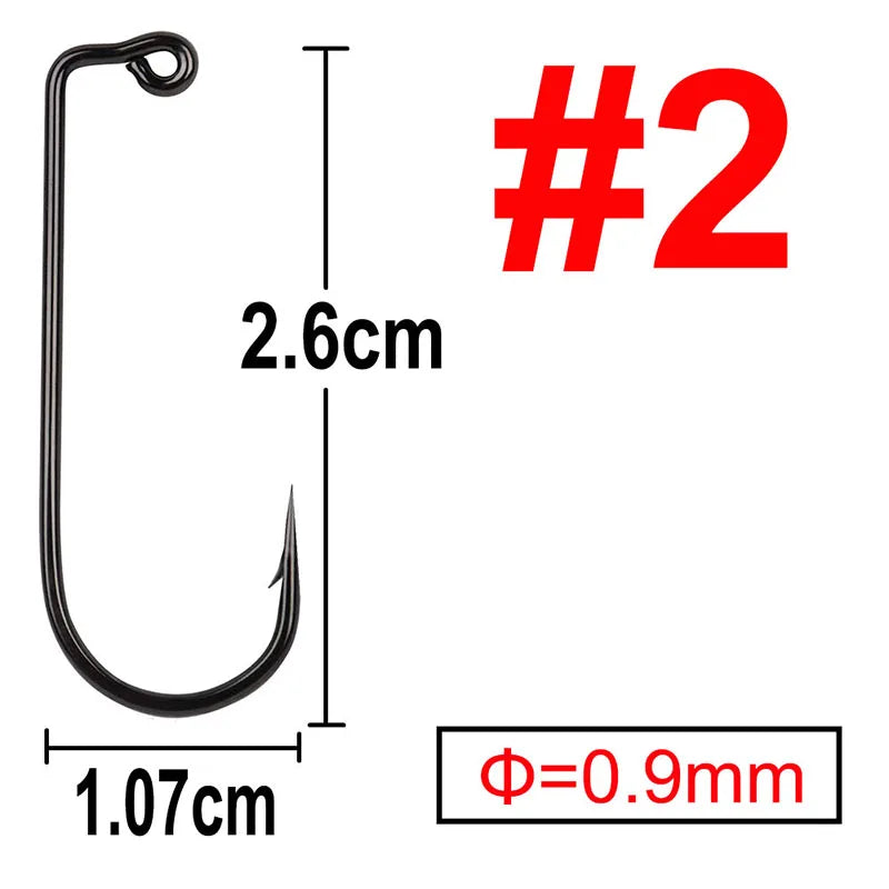 100 pcs 90 Degree Jig Fly Tying Strong Wire Saltwater Freshwater Fish Hook Aberdeen jig fishing size 6 4 2 1 1/0 to 4/0#