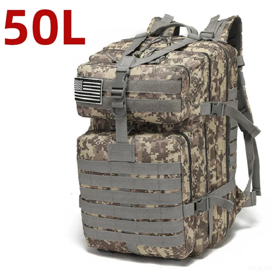 Unisex Oxford Hiking Backpack — MOLLE Webbing, 25L or 50L