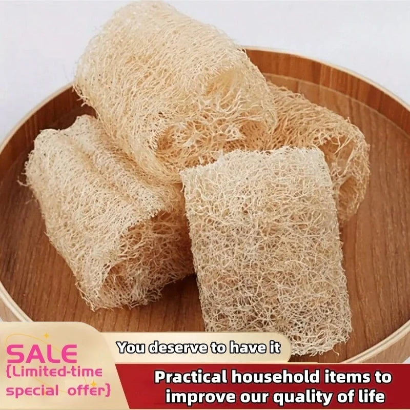 Natural Loofah Scrubber 1/2Pcs Body Exfoliating Brush Spa Bathing Tool MultiPurpose Cleaner for Bathroom Kitchen Daily Cleansing