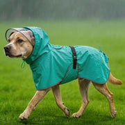 Polyester Hooded Dog Raincoat with Reflective Trim — L–6XL