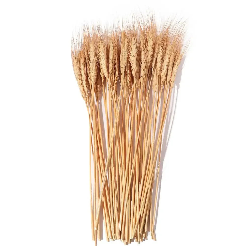 50pcs Artificial Flower Natural Dried Wheat Stalks DIY Craft Elegance Dry Wheat Spikes Rustic Dried Flowers Christmas Decoration