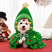 Christmas Tree Pet Costume — Hooded Cape for Cats & Small Dogs