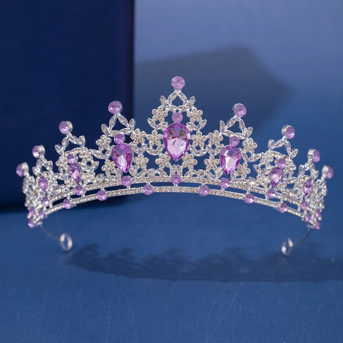 Luxury Elegant Princess Bridal Crystal Tiara Crown For Women Silver Color Diadem Veil Tiaras Wedding Hair Accessories Headpieces