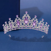Luxury Elegant Princess Bridal Crystal Tiara Crown For Women Silver Color Diadem Veil Tiaras Wedding Hair Accessories Headpieces