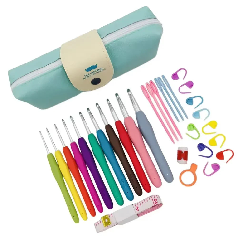 Aluminum Crochet Hook Set with TPR Handles — Selected Set