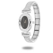 New Vintage Men Women's High Quality Oval Shape Stainless Steel Watch Bracelet Fit 9mm DIY Italian Charm Bangle Jewelry Gifts