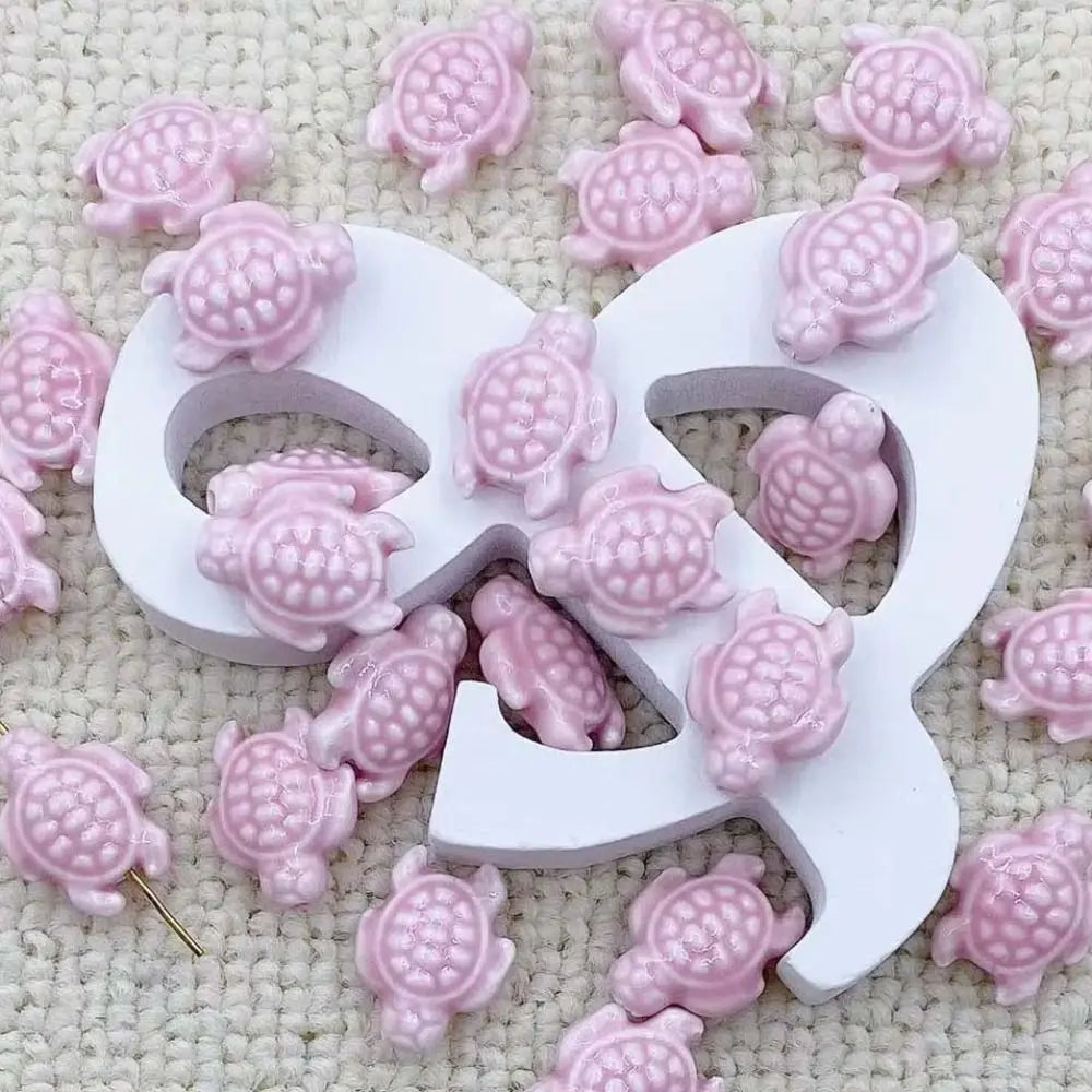 Ceramic Sea Turtle Beads, 10-Piece Set