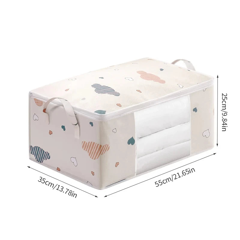 Nonwoven Quilt Storage Bag with Window — 55 × 35 × 25 cm, 1 Piece
