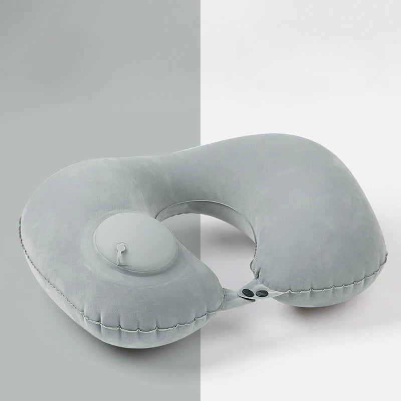 Inflatable Velvet Travel Neck Pillow