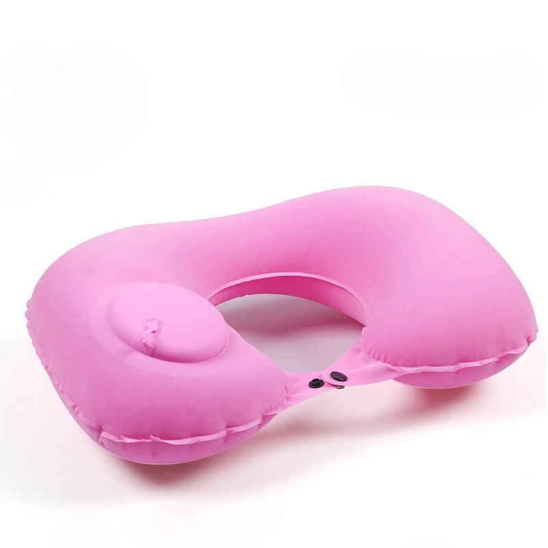 Inflatable Velvet Travel Neck Pillow
