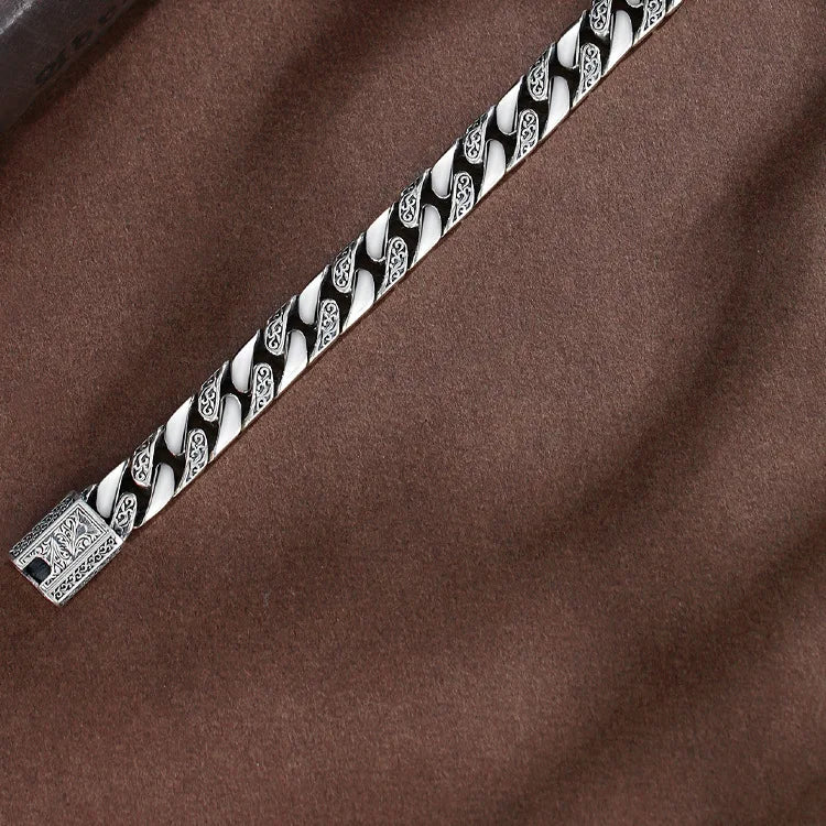 Factory Price Tang Grass Pattern  Stainless steel Punk Motorcycle Bracelet Fashion Couple Boyfriend Jewelry Creativity Gift