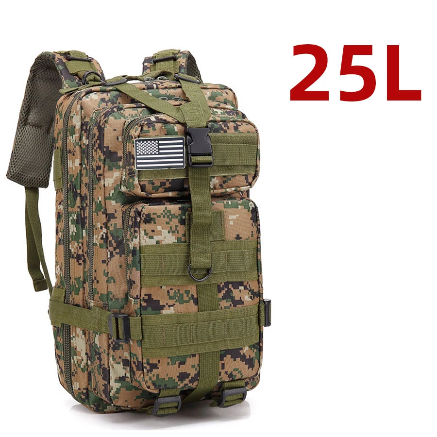 Unisex Oxford Hiking Backpack — MOLLE Webbing, 25L or 50L