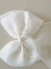 Seperate  Organza Bow Appliques Wedding Dress Knots  Removeable Bride Dresses Knots With Ribbon Customized