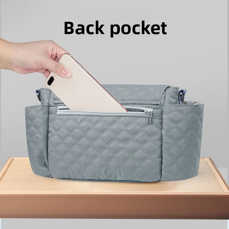 Large Capacity Stroller Storage Bag Convertible Shoulder Bag Crossbody Diaper Bags for Moms Baby Carriage Hanging Bag Accessory