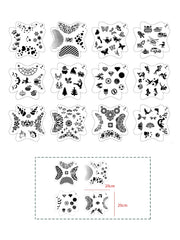 10 Pcs Children Stencils Face Painting Washable Body FaceTattoo Spray Painting DIY Template For Kids 13*13cm Holiday Decorations