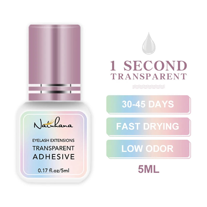 NATUHANA False Eyelash Glue Waterproof Eye Lash Cosmetic Tools False Eyelashes Adhesive Clear-white Dark-Black Makeup Tools