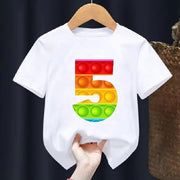 Hot Sale T-Shirt Number 2 3 4 5 6 7 8 9 11 Happy Birthday Gift T Shirt Baby Girls Boys Clothes Unisex Tshirt Tee Top