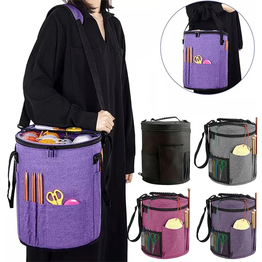 600D Oxford Yarn Storage Bag with Shoulder Strap — 26.5 × 31.5 cm